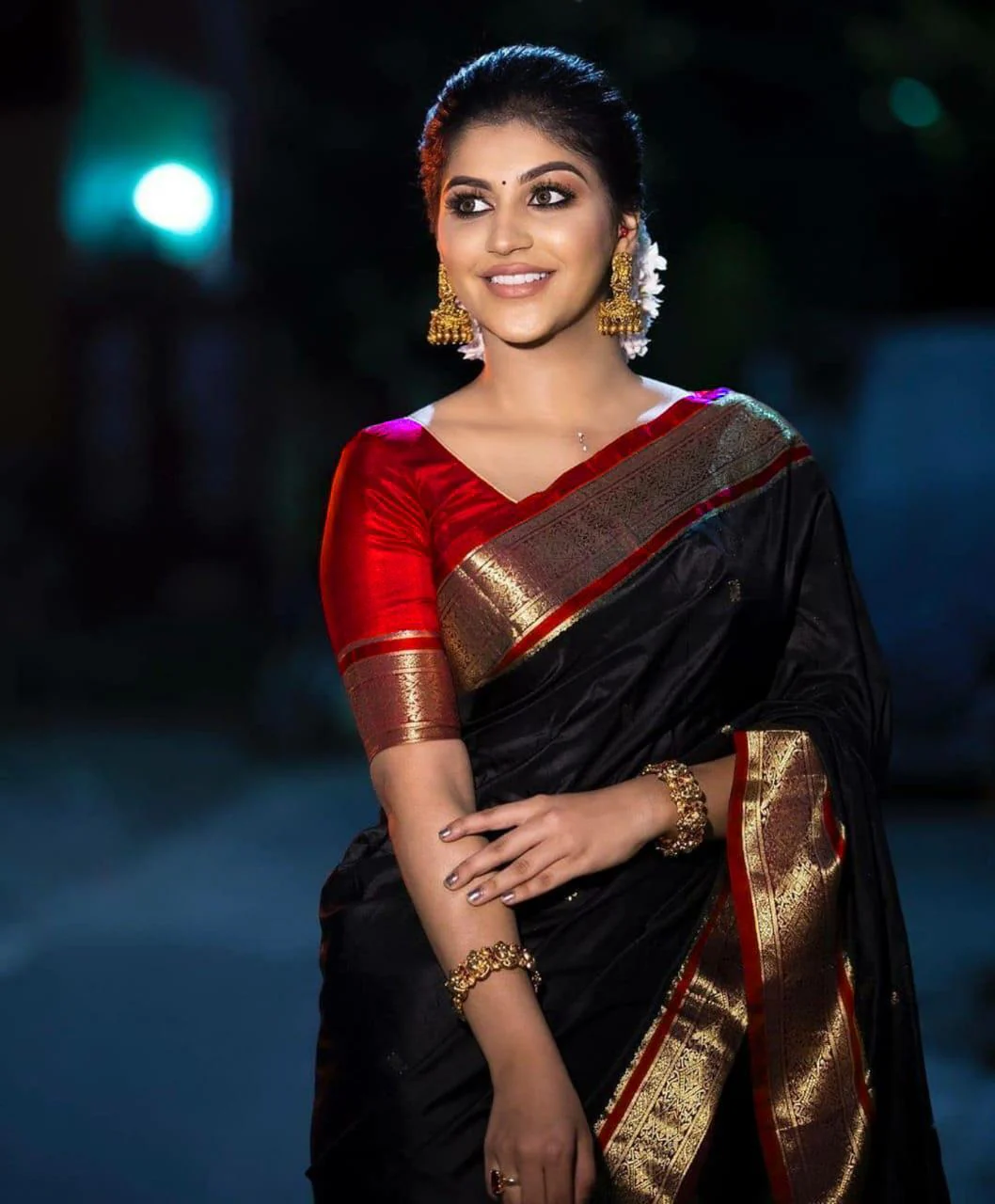 Black Banarasi saree