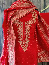 Red Banarasi Suit